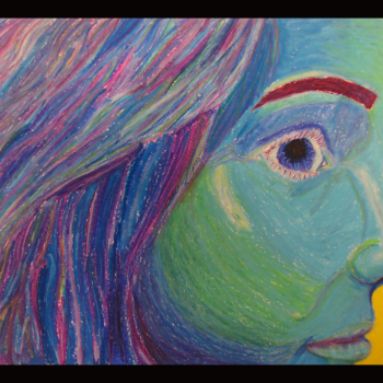 Katelyn Day, oil pastel, self-portrait